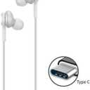SAMSUNG AKG Earbuds Original USB Type C in-Ear Earbud Headphones with Remote & Mic for Galaxy S23 Ultra, A53 5G, S22, S21 FE, S20, Note 10, 10+, S10 Plus - Braided - Includes Velvet Pouch - White
