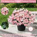 Set of 2 Pre-Made Artificial Potted Flowers for Outdoors