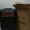 UKEIN Softside Expandable Carry On Luggage 22x14x9 Airline Approved, 20 Inch Suitcase with Wheels & TSA Lock, Travel Suitcase with 4-Piece Packing Bags for Women Men (Black)