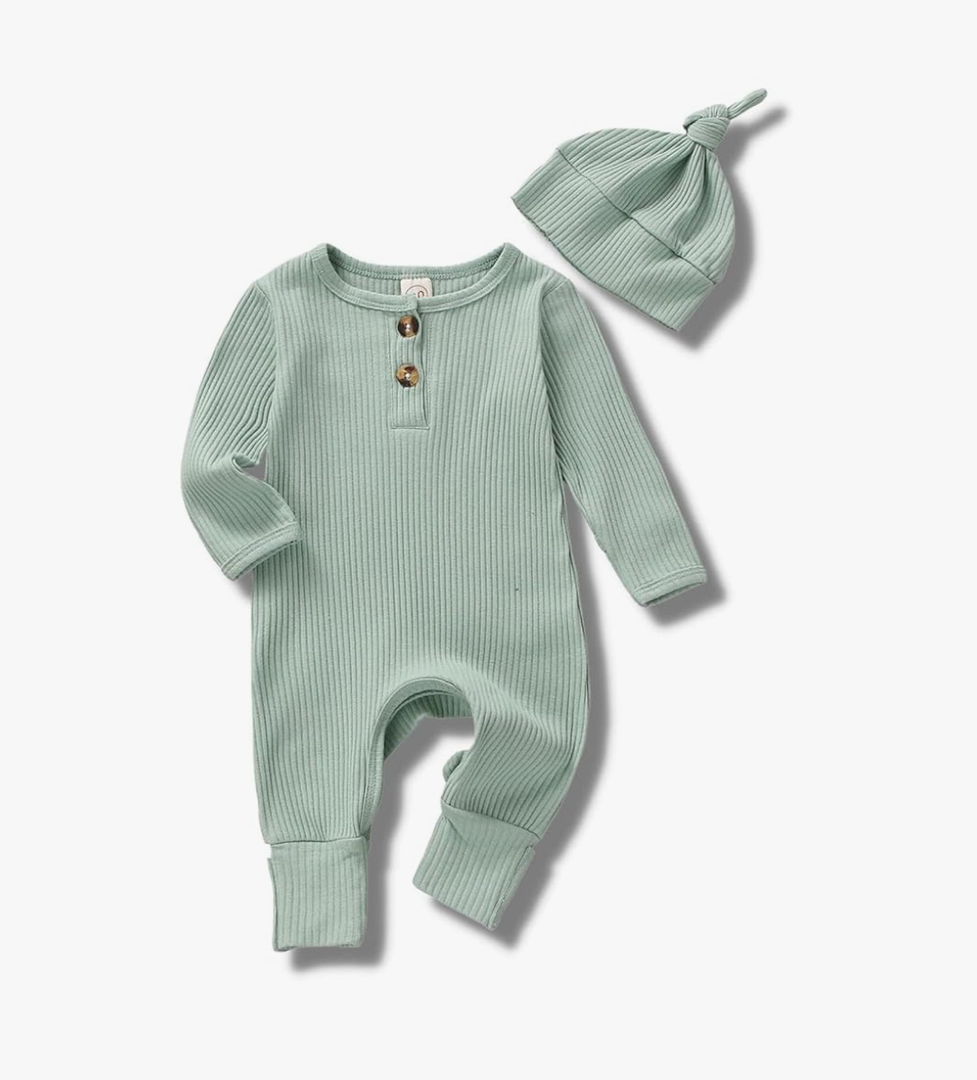 CIYCUIT Newborn Baby Boy Girl Romper Clothes Infant Solid Ribbed Onesie Bodysuit Jumpsuit Outfits