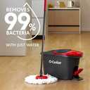 O-Cedar EasyWring Microfiber Spin Mop, Bucket Floor Cleaning System, Red, Gray, Standard