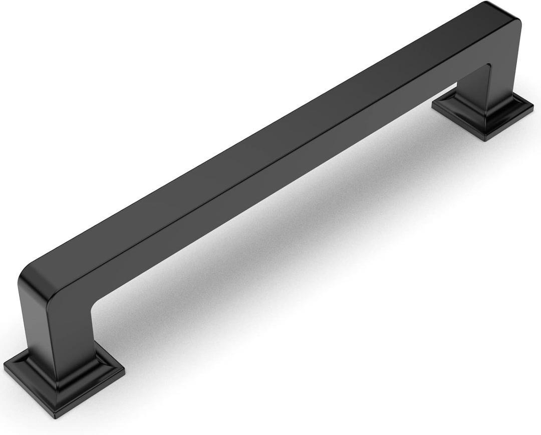 Amerdeco 10 Pack Matte Black Cabinet Pulls 5 Inch(128MM) Hole Centers Kitchen Cabinet Handles Cabinet Hardware Kitchen Handles for Cabinets Cupboard Handles Drawer Pulls ZH0019