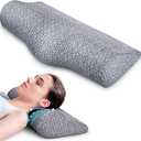 Demelon Cervical Neck Pillows for Pain Relief Sleeping, High-Density Memory Foam Pillow Neck for Bolster Support and Shoulder Relaxer, Decompression Devices Orthopedic Roll Pillow for Bed Office