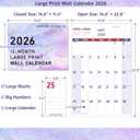 2026 Wall Calendar - Large Print Calendar 2026, 12 Monthly Calendar, Jan. 2026 - Dec. 2026, 14.6 x 22.8 In (Open), 2026 Calendar with Big Numbers, Large Grid, Notes, Moon Phases, Great for Planning