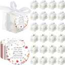 MTLEE 24 Sets Wildflower Baby Shower Favors Small Bubble Candles Baby Shower Favors for Guests Tea Candles Bulk with Stylish Ribbons Cards Gifts Party Decoration(White,Wildflower)