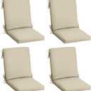 Arden 4-Pack Outdoor Patio Dining Chair Cushion, 20x44, Rain-Proof Seat Pad, Fade-Resistant Outdoor Cushion Tan Leala