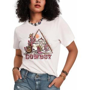 Flafens Graphic Tees T Shirts for Women - Cute Womens T-Shirts Cotton Tshirts Tops Teens Girls (White, M)