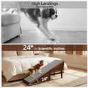 Dog Ramp for Bed, Wooden 23.62'' H Dog Stairs for Small/Medium-Sized Dogs and All Cats, Washable Non-Slip Silicone Surface pet Ramp, Foldable 2-in-1 Split Ottoman Design