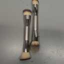 Foundation Makeup Brushes, 2Pcs Premium Dual-Ended Makeup Brush (Foundation, Powder, Blush & Contour Brushes) for Buffing Liquid, Cream, Powder, Blending Face Brush, Fit for Home, Travel & Gifting