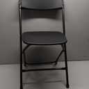 Flash Furniture Hercules Series Plastic Folding Chairs for Parties and Weddings, Stackable Commercial Event Seats with 650-lb. Static Weight Capacity, Set of 4, Black