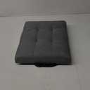 Storage Ottoman with Thicker Foam Padded Seat. 61L Slim Tall Foldable Foot Rest Stool with Linen Fabric, Ottoman with Storage Bench for Living Room Bedroom, 300lbs Weight Support, 17x13x17IN Dark Gray