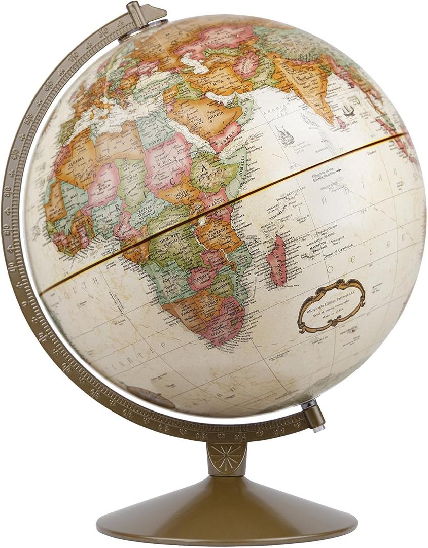 Replogle Globes Franklin World Globe, Antique Ocean, 12-Inch Diameter,Over 4,000 Place Names (Off-white)