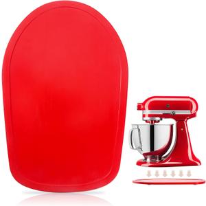 Mixer Slider Compatible with 4.5-5 QT Kitchen Aid Stand Mixers, Kitchen Countertop Storage Mover Sliding Caddy Mixer Slider Mat for Kitchen Aid Stand Mixer Accessories Attachment (Pine Wood - Red)