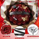 68 Pcs Graduation Glitter Roses Bouquet Set Include Glitter Rose Wrapping Paper Ribbon Butterfly Gem Pins Scroll Mini Grad Cap for Grad Party DIY Flower Money Bouquet Gifts(Red, Black)