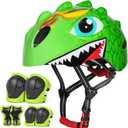 VICTGOAL Toddler Kids Bike Helmet Lightweight 3D Children Bicycle Helmet for Boys and Girls Age 3-8 for Multi-Sport Scooter Cycling Skating (Green-Set)