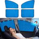 Aokway Side Window Sunshade Sun Shade for Car Window Double Thickness Auto Windshield Sunshades Curtain Universal Fit for Driver for Baby UV Protection (Blue, Front+Rear Side 4Pcs)