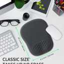 Hokafenle Ergonomic Wrist-Hugging Mouse Pad Wrist Support, U-Shaped Holding Wrist Rest Mousepad for Carpal Tunnel Pain Relief with Cushioned Memory Foam Slope Massage Bulge (10.2x8.3 in,Dark Grey)