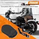 AUFER Motorcycle Rear Pillion Passenger Seat Cushion Pad with Foot Peg Mounts Compatible With For Yamaha Bolt XV950 XVS950 R-Spec 2014-2023 1TP-F47E0-T0-00