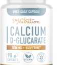 Calcium D-Glucarate | 500MG | CDG for Liver Detox and Cleanse, Hormone Balance, and Menopause Support | Calcium Supplement | Vegan, Non-GMO, Third-Party Tested | 90 Capsules (3-Month Supply)