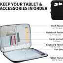 DDgro 12.9 inch iPad Pro Sleeve Tablet Carrying Case for Surface Pro, Galaxy Tab S8/S7+, iPad Pro 12.9 and More Protective Bag with Pockets for Keyboard (PU-Black, 12.9 inch)