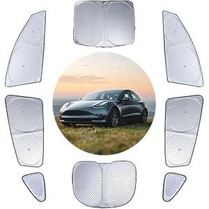 Upgraded Camping Privacy Curtain 8 Pieces for Tesla Model Y 2020-2025 Window Sunshade for Tesla Model Y Juniper Camping Shades Windshield Sunshade Privacy Screens forTesla Camping Accessories