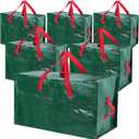 6 Packs Heavy Duty Extra Large Organizer Storage Bag Moving Bag with Strong Handles and Zippers for Moving, Travelling, Christmas Decoration Storage (Green, 65 x 30 Inch, 24 x 16 Inch, 12 x 12 Inch)