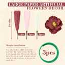 3 Pcs 5ft Large Paper Mix Color Poppy Flower Giant Artificial Poppies Standing Huge Handcrafted Poppy Flower Wicked Party Decoration for Summer Wedding Graduation Birthday Garden Hotel Office