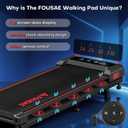 Walking Pad with Incline, FOUSAE 6.2MPH Walking Pad Under Desk Treadmill with 10% Incline, Full Screen LED Display, 2.75HP Brushless Drive, 12 HIIT Programs, Remote Control, 350 LBS Capacity