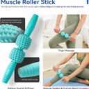 5 in 1 Foam Roller Set - Back Roller Foam, Massage Roller Stick, Massage Ball, Resistance Band for Physical Therapy & Deep Tissue Muscle Massage (Green)
