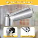 Enhon 7 Inch Slip on Tub Spout with Diverter, Compatible with Moen 3839/Moen 3853, Bathtub Diverter Spout Fits 1/2 Copper Water Tube(5/8 Diameter), 5/32 Hex Wrench(Brushed Nickel,Classic)