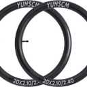 YUNSCM 2-PCS 20" Heavy Duty Bike Tire Tubes 20x2.10/2.40 Schrader Valve (52/62-406) 20 Bicycle Inner Tubes Compatible with 20x2.10 20x2.125 20x2.20 20x2.25 20x2.3 20x2.35 20x2.4 Tire Tubes