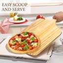 LotFancy Pizza Peel 12 inch, Wood Pizza Spatula Paddle, Pizza Cutting Board with Handle, Wood Serving Tray for Charcuterie Cheese