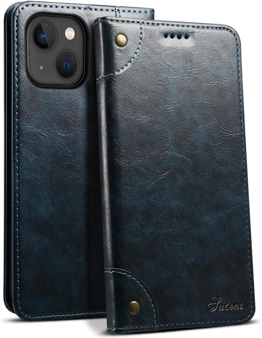 SINIANL Compatible with iPhone 15 Plus Case Wallet, for iPhone 15 Plus Wallet Case with Magnetic Kickstand Credit Card Holder Leather Folio Case Flip Cover for iPhone 15 Plus Blue