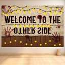 Welcome to The Other Side Backdrop, 59x39.4in Party Decor Halloween Birthday Theme Photo Props Banner for Home & Room Decoration