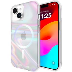 Case-Mate Soap Bubble iPhone 15 Case [12ft Drop Protection] [Compatible with MagSafe] Magnetic Cover for iPhone 15 6.1" - Iridescent Swirl Effect, Anti-Scratch, Shock Absorbing, Slim Fit - Iridescent