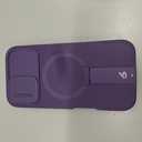 SURITCH for iPhone 16 Case with Magnetic Camera Slide Cover and Adjustable Kickstand, Compatible with MagSafe, Shockproof Bumper Case Slim Protective Cover 6.1 Inch, Dark Purple