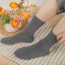 Loritta 5 Pairs Wool Socks for Women Stocking Stuffers Gifts Winter Warm Hiking Crew Boot Socks