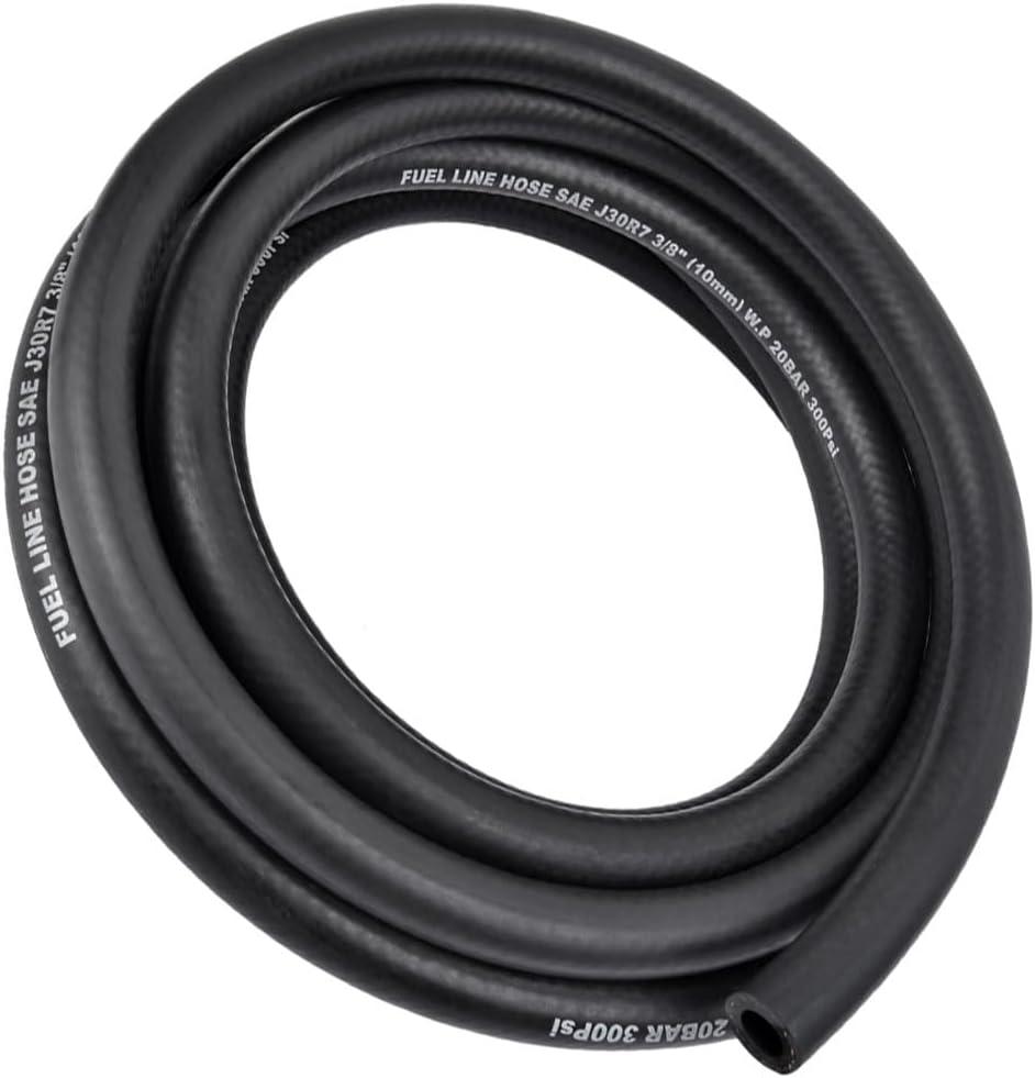1/2 Inch (12mm) ID Fuel Line,10FT Push Lock NBR Rubber Hose,Fuel Line Hose for Automotive Fuel Systems Engines (1/2" ID 10Ft)
