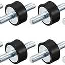 uxcell M6x18mm Rubber Mounts, 8pcs Anti Vibration Isolator Studs Shock Absorber Male for Air Compressors, Garage Motor, Diesel Engines, 20x10mm
