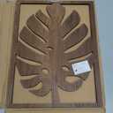 qmmp Modern Wooden Wall Sculptures - Set of 3 - Home Decor Accent - Large Wall Art for Living Room, Bedroom, Office - Easy Installation (Walnut, Large - Tree Leaves)