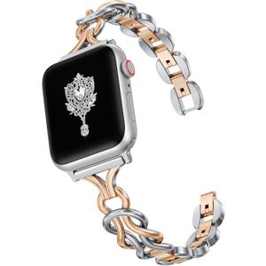 TOYOUTHS Celtic Bracelet Compatible with Apple Watch Bands 42/44/45/46/49mm Women, Dressy Chain Stainless Steel Metal Jewelry Link Strap for iWatch Series 11 10 9 8 7 6 5 4 SE/Ultra 3 2 1
