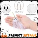 36 Pcs Halloween Ghost Hanging Ornaments 3.94 Inch Hanging Ghosts Tree Ornaments Farmhouse Rustic Mini Flying Decoration for Haunted House Party Yard Small Tree Decor