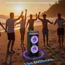 GKD60 Karaoke Machine with 2 Wireless Microphones for Adults, Portable Bluetooth Party Speaker, 500W Peak Power PA System with LED Disco Lights, 6.5'' Speaker Big Sound, 8000mAh Battery for Outdoor