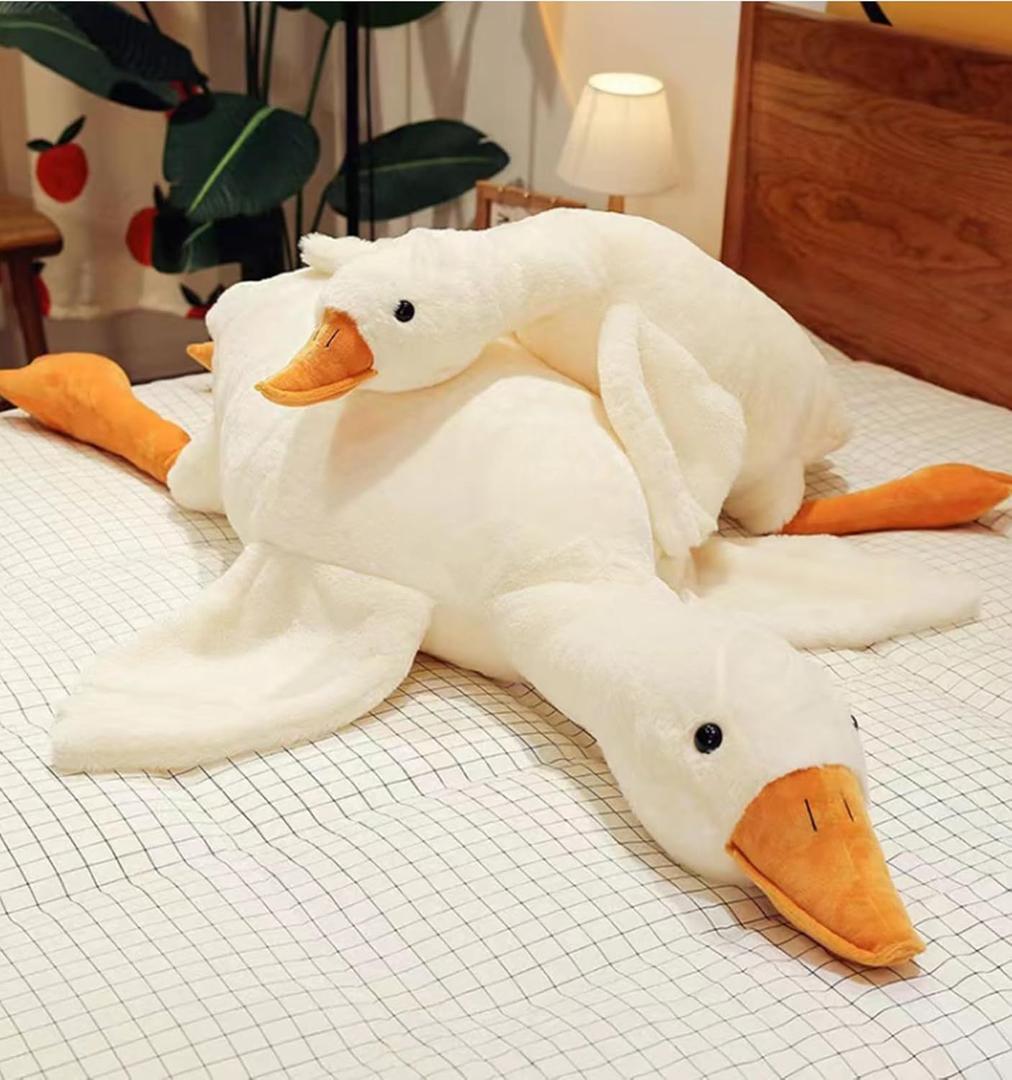 Goose Stuffed Animal Plush Pillow Big Duck Plushies Doll White Cute Toy Goose Plush Xmas Gifts 19.7 inch