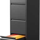 4 Drawer Vertical with Lock, for Home Office, Locking Hanging for A4/ Legal/Letter(Require Assembly, Black)