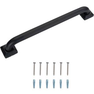 Bathroom SafetyGrab Bars for Elderly Seniors,Anti-Slip Shower Handles Toilet Grab Bars,High Weight Capacity,Wall Mounted Grab Bars for Bathtub Shower,Black Grab Bars (Black Knurled, 18-inch Grab Bar)