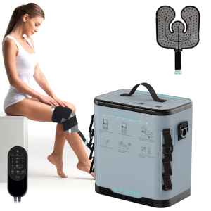 Cold Therapy Machine with Programmable Timer, Portable Ice Machine for Knee After Surgery, Knee Replacement Recovery System for Pain Relief w/Compression Pad for Shoulder, Hip and Ankle