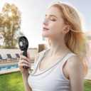 TriPole Mini Handheld Fan Portable Personal Fan with 3 Speeds, Strong Wind Battery Hand Held Fan for Travel Trip Outdoor Concerts, Cute Small Rechargeable Lash Fan for Makeup Skincare Drying, Black