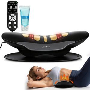 Electric Lumbar Traction Device for Lower Back Pain Relief, Multifunctional Lumbar Stretcher with Dynamic Traction, Red Light Therapy, 8-Level Electrotherapy, 3-Level Thermal Therapy, Vibration