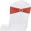 MDS Pack of 80 Spandex Chair Sashes Bow Premium Stretch Chair Cover Band with Buckle Slider Universal fits Elastic Dining Chair Ties for Wedding Party Banquet Events Decoration - Terracotta